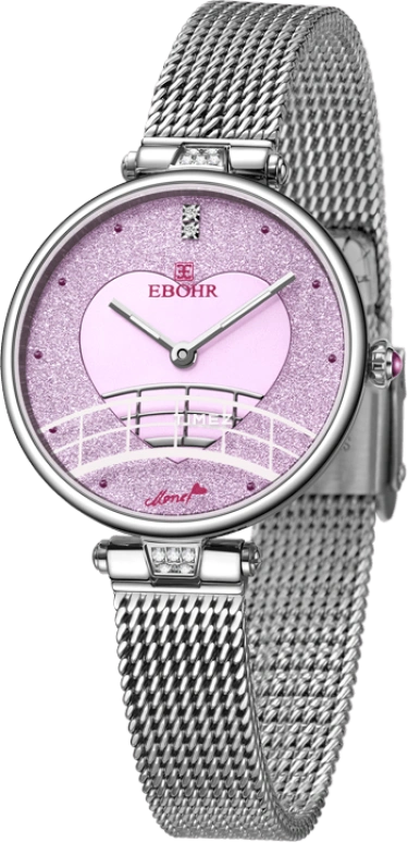 Ebohr,Master 30mm,30mm,Stainless Steel,Pink,Quartz,Sapphire,Crystal Glass,Round,18520520