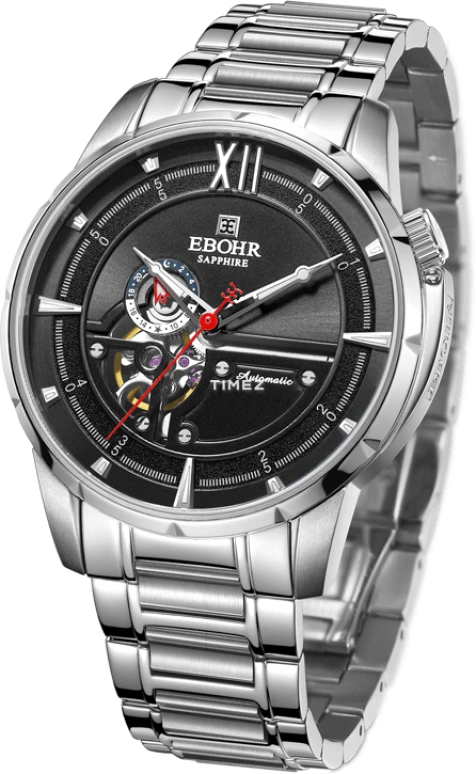Ebohr,Master 42mm,42mm,Stainless Steel,Black,Automatic,Sapphire,Crystal Glass,Round,17090216