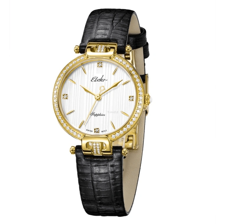 Ebohr,Kana 30mm,30mm,Stainless Steel,White,Quartz,Sapphire,Crystal Glass,Round,11230342