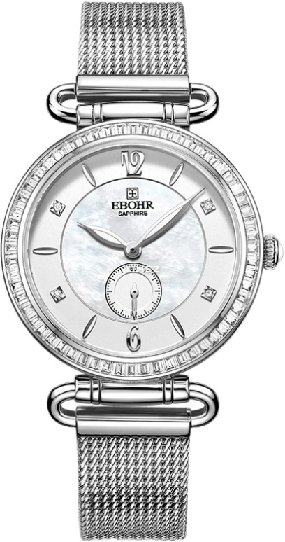 Ebohr,Kana 32mm,32mm,Stainless Steel,White,Quartz,Sapphire,Crystal Glass,Round,11200123