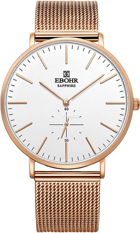 Ebohr,Master ,Stainless Steel,White,Round,Rose Gold,A50770113