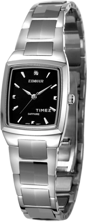 Ebohr,Other ,Stainless Steel,Black,Quartz,Sapphire,Crystal Glass,Tonneau,05615247