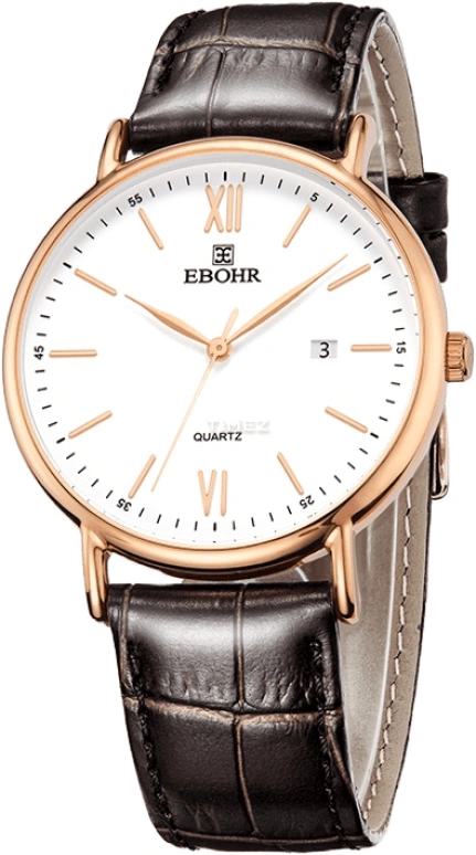 Ebohr,Master 40mm,40mm,Stainless Steel,White,Quartz,Day,Mineral,Glass,51360139