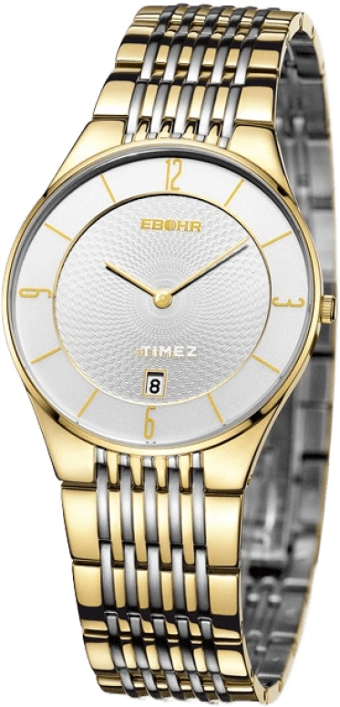 Ebohr,Other 34.80mm,34.80mm,Stainless Steel,Silver,Quartz,Day,Sapphire,Crystal Glass,12490318