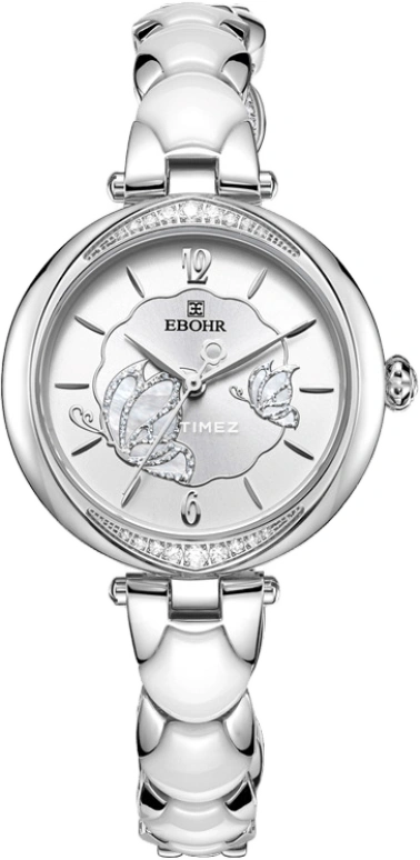 Ebohr,Butterfly 31mm,31mm,Stainless Steel,White,Quartz,Sapphire,Crystal Glass,Round,17030123
