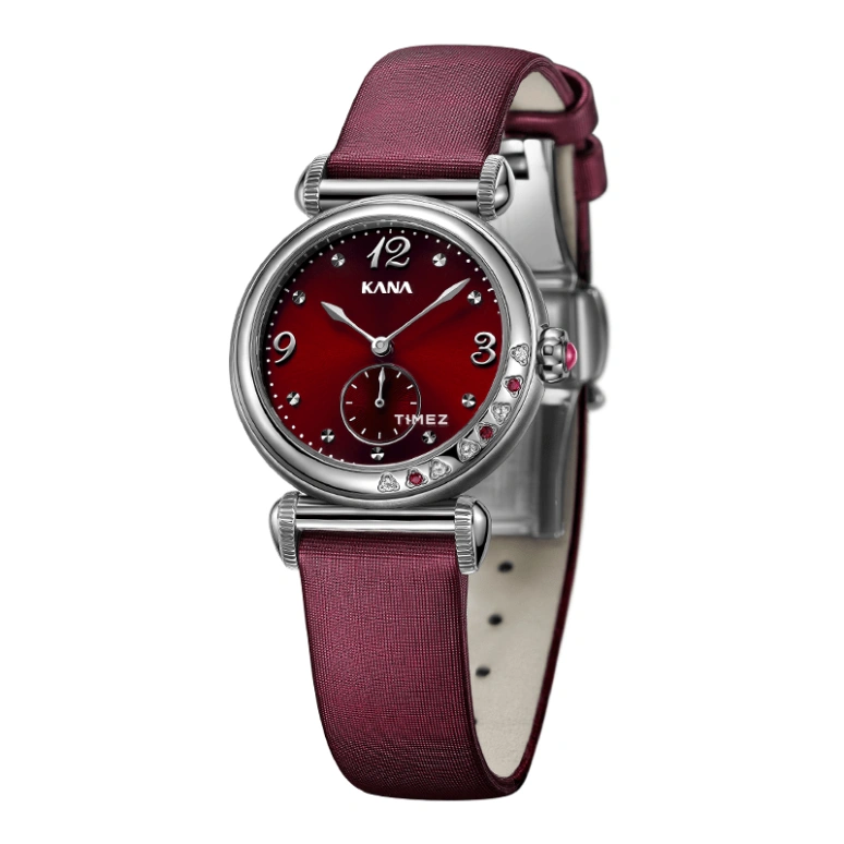 Ebohr,Kana 30mm,30mm,Stainless Steel,Red,Quartz,Sapphire,Glass,Round,80130642