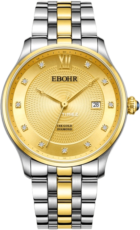 Ebohr,Master 42mm,42mm,Stainless Steel,Gold,Day,Sapphire,Crystal Glass,Round,15084918