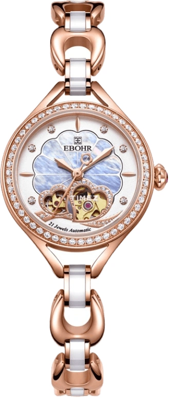 Ebohr,Kana 26.80mm,26.80mm,Stainless Steel,Silver,White,Automatic,Sapphire,Crystal Glass,Round,18072826