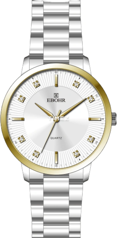 Ebohr,Other 43.50mm,43.50mm,Stainless Steel,White,Quartz,Round,Silver,70484416
