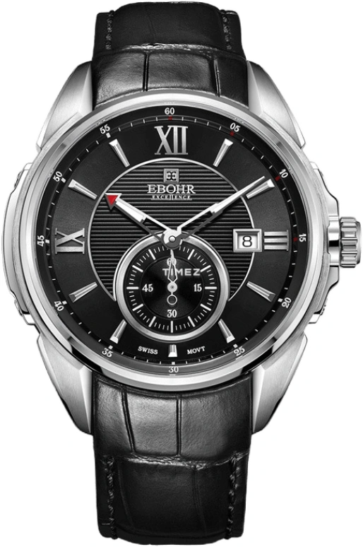 Ebohr,Explorer 45.50mm,45.50mm,Stainless Steel,Black,Day,Sapphire,Crystal Glass,Round,17020612