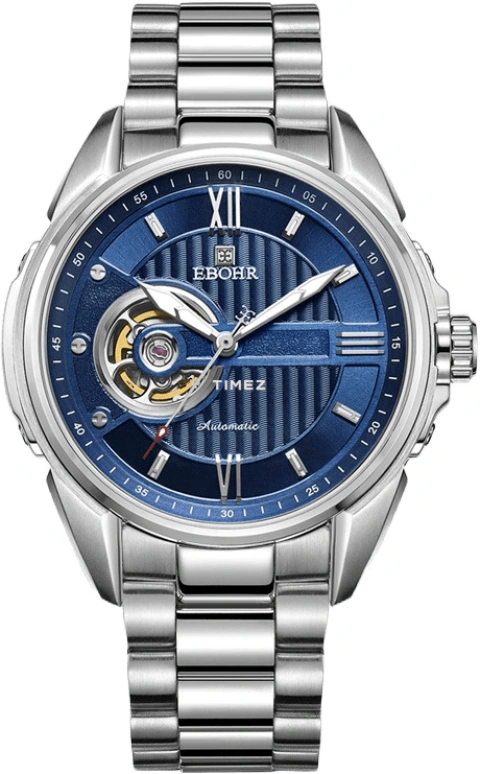 Ebohr,Explorer 45.50mm,45.50mm,Stainless Steel,Blue,Automatic,Sapphire,Crystal Glass,Round,17020111