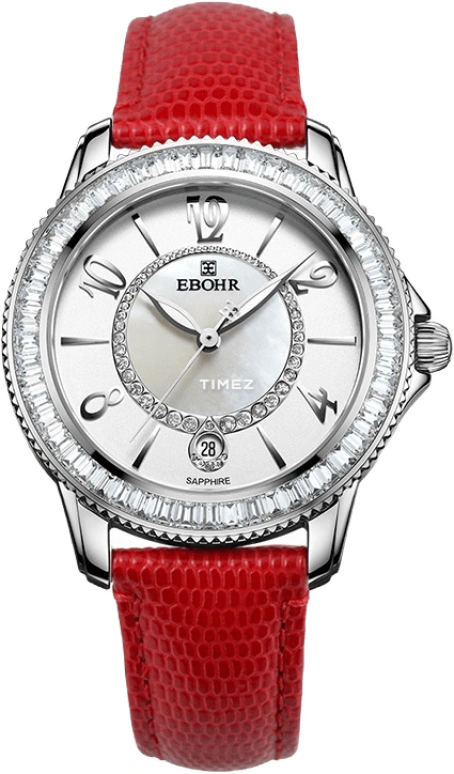 Ebohr,Kana 35.50mm,35.50mm,Stainless Steel,White,Silver,Quartz,Day,Sapphire,Crystal Glass,11030249