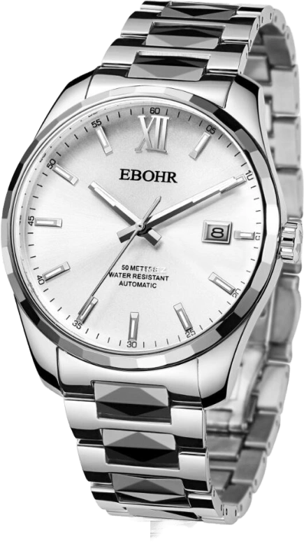 Ebohr,Master 41.50mm,41.50mm,Stainless Steel,Silver White,Automatic,Day,Sapphire,Crystal Glass,21020118