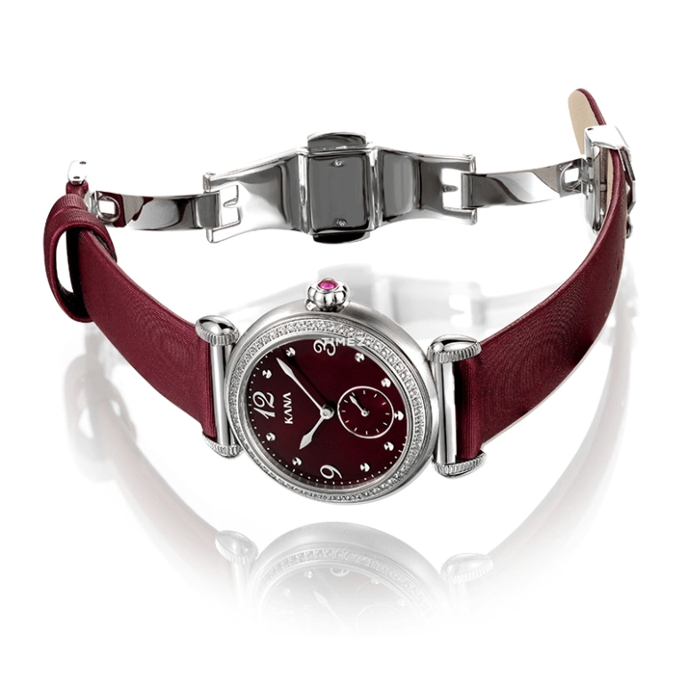 Ebohr,Kana 30mm,30mm,Stainless Steel,Red,Quartz,Sapphire,Glass,Round,80130543