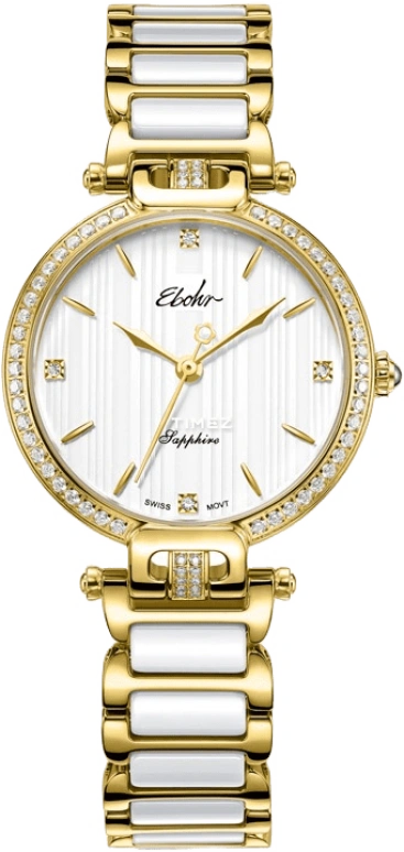 Ebohr,Kana 30mm,30mm,Stainless Steel,White,Quartz,Sapphire,Crystal Glass,Round,11235129