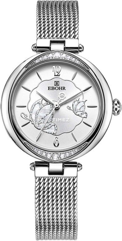 Ebohr,Butterfly 31mm,31mm,Stainless Steel,White,Quartz,Sapphire,Crystal Glass,Round,17030423