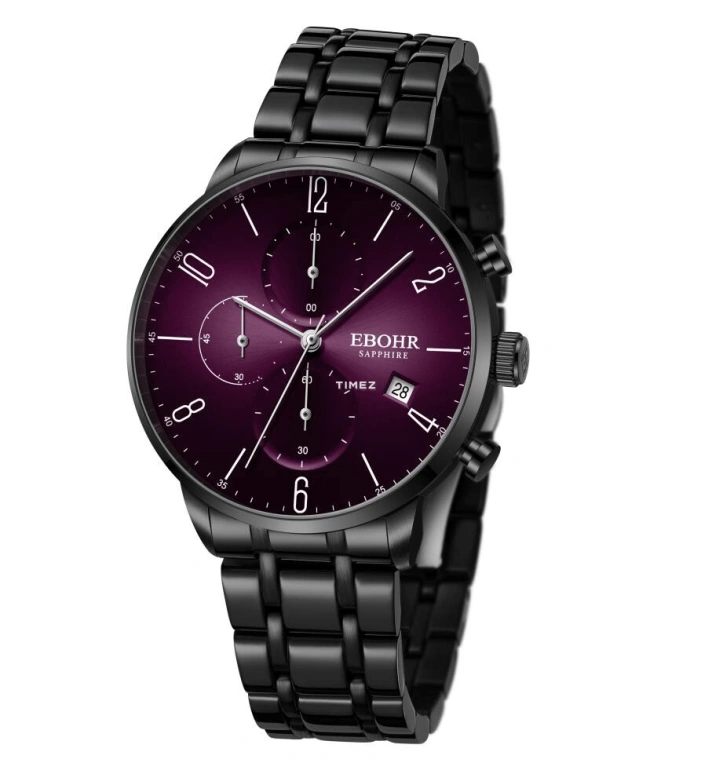 Ebohr,Master 41.50mm,41.50mm,Stainless Steel,Purple,Quartz,Chronograph,Day,30168616