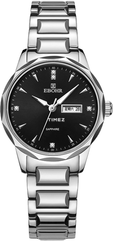 Ebohr,Master ,Stainless Steel,Black,Round,Silver,56330120