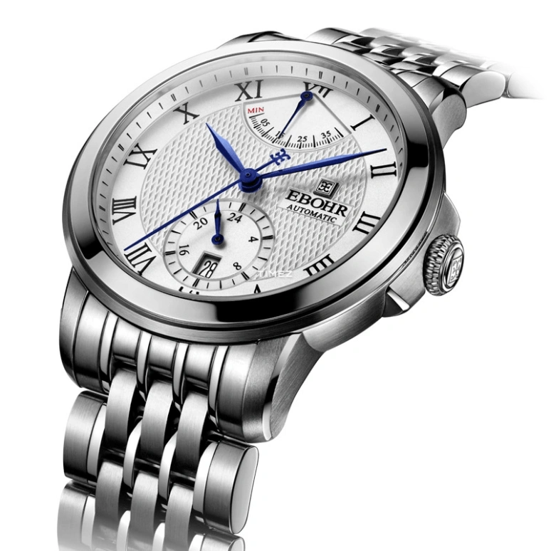 Ebohr,Master 40.50mm,40.50mm,Stainless Steel,Silver White,Automatic,Day,Power Reserve Indicator,10840115