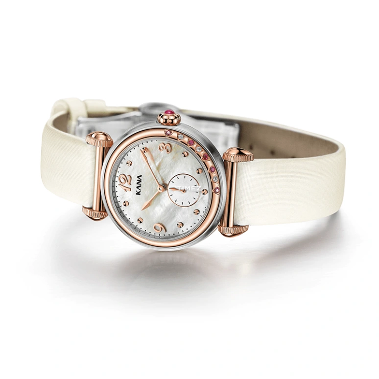 Ebohr,Kana 30mm,30mm,Stainless Steel,White,Quartz,Sapphire,Glass,Round,80130246