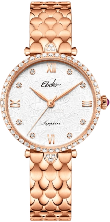 Ebohr,Kana 30mm,30mm,Stainless Steel,White,Quartz,Sapphire,Crystal Glass,Round,11303426