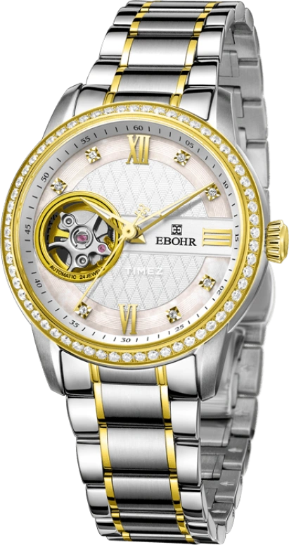 Ebohr,Master 34mm,34mm,Stainless Steel,Silver White,Automatic,Sapphire,Crystal Glass,Round,15000521