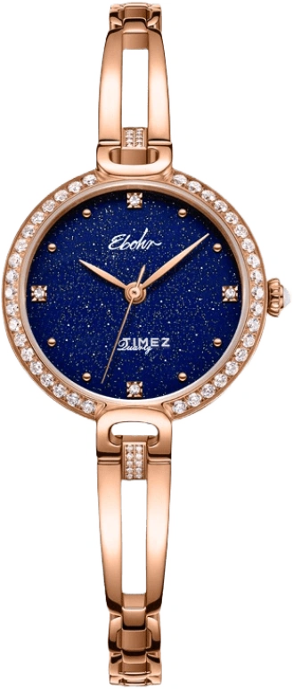 Ebohr,Kana 27mm,27mm,Stainless Steel,Blue,Quartz,Sapphire,Crystal Glass,Round,20223329
