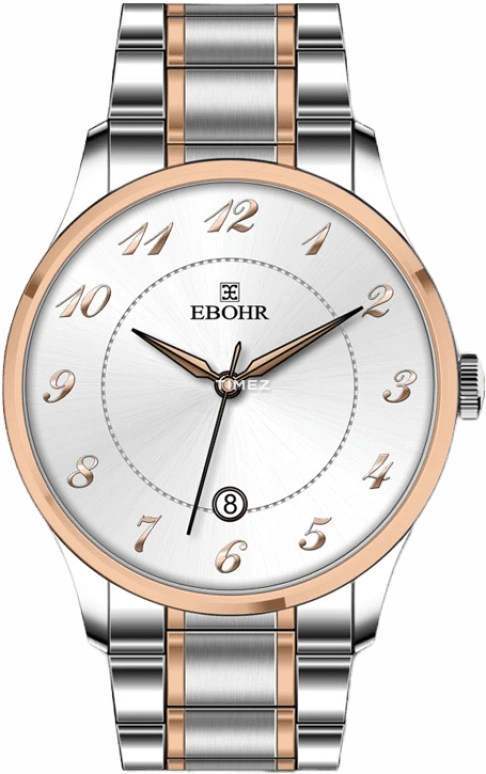 Ebohr,Other 42mm,42mm,Stainless Steel,White,Quartz,Day,Round,70140415