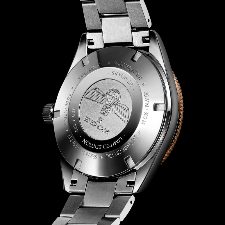 EDOX,Skydiver 42mm,42mm,Stainless Steel,Black,Automatic,Day,41hours,80126,80126-357RNM-NIRB