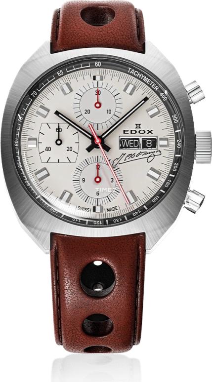 EDOX,Sportsman 41mm,41mm,Stainless Steel,Cream,Automatic,Chronograph,Date,Day,01132,01132-3G-BEAN