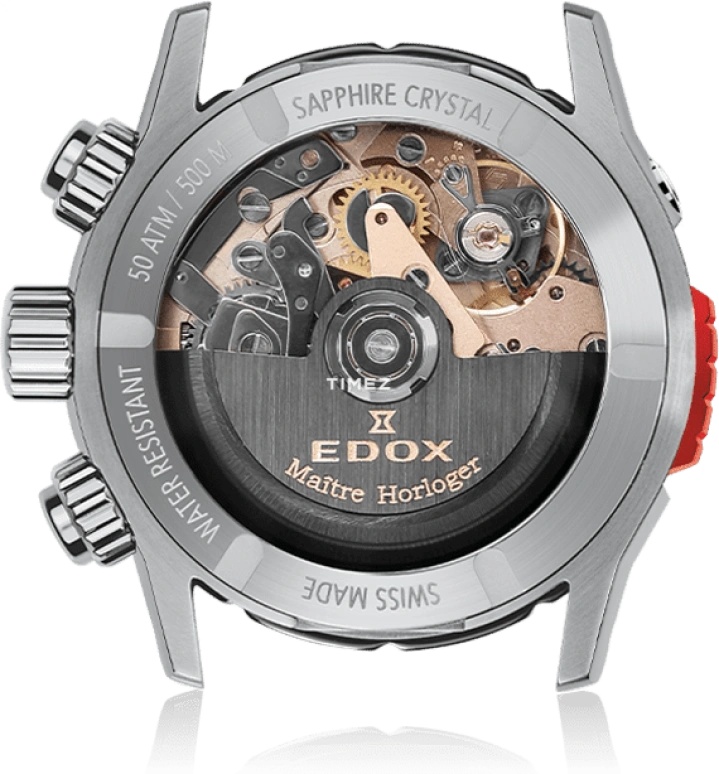 EDOX,CO-1 45mm,45mm,Stainless Steel,Black,Automatic,Chronograph,Date,Day,01128,01128-3NRCA-NN