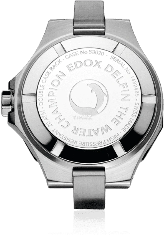 EDOX,Delfin The Original 38mm,38mm,Stainless Steel,Blue,Quartz,Day,In-house Caliber,53020,53020-3M-BUDDR
