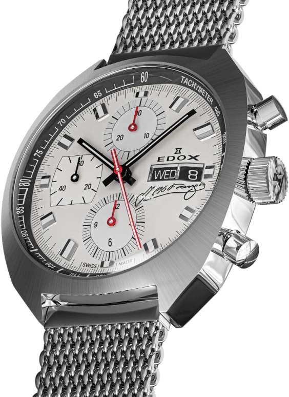 EDOX,Sportsman 41mm,41mm,Stainless Steel,Cream,Automatic,Chronograph,Date,Day,01132,01132-3G-BEAN