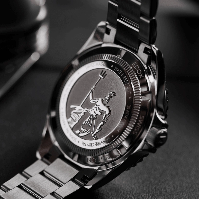 EDOX,Neptunian 42mm,42mm,Stainless Steel,Black,Automatic,Day,68hours,80801,80801-3NRM-NIR