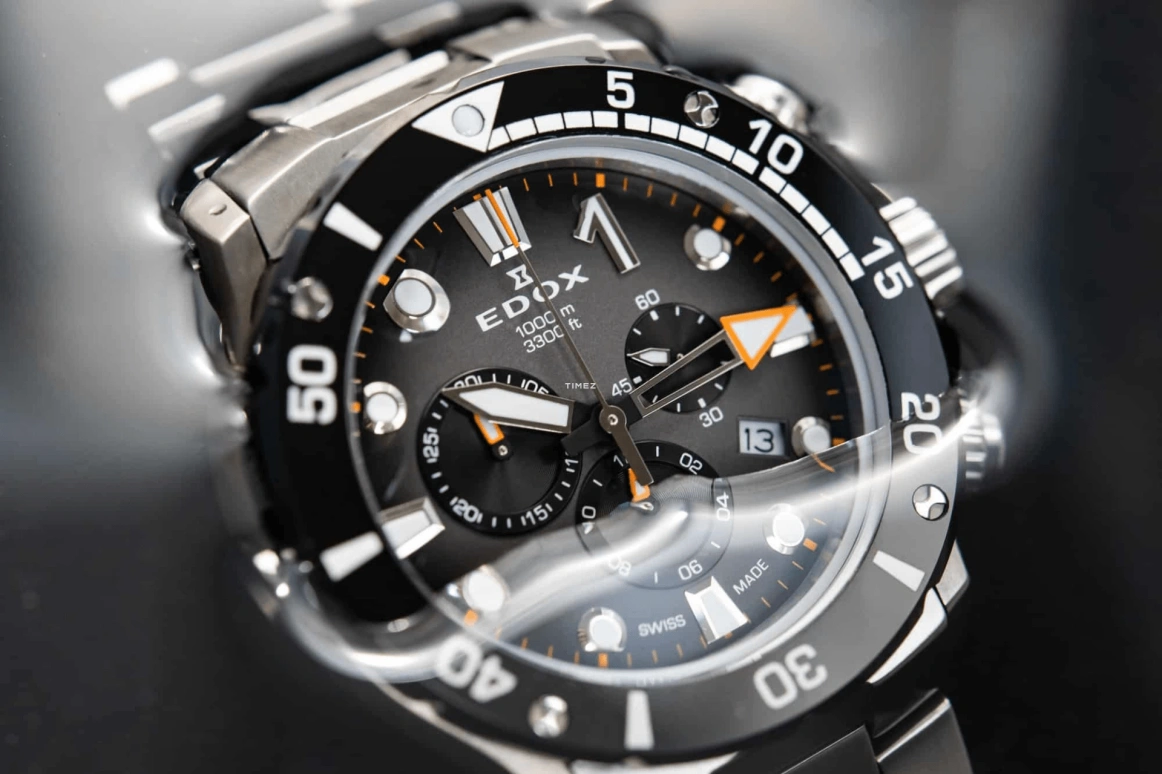 EDOX,CO-1 45mm,45mm,Titanium,Black,Quartz,Chronograph,Day,10242,10242-TINM-GIDNO
