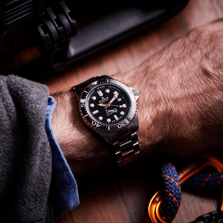 EDOX,Neptunian 42mm,42mm,Stainless Steel,Black,Automatic,Day,68hours,80801,80801-3NRM-NIR