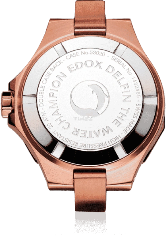 EDOX,Delfin The Original 38mm,38mm,Stainless Steel,Blue,Quartz,Day,In-house Caliber,53020,53020-37RC-NANR