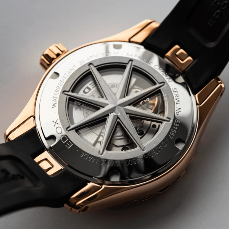 EDOX,Grand Ocean 40mm,40mm,Stainless Steel,Blue,Automatic,Day,Power Reserve Indicator,94500,94500-37RCA-BUIR