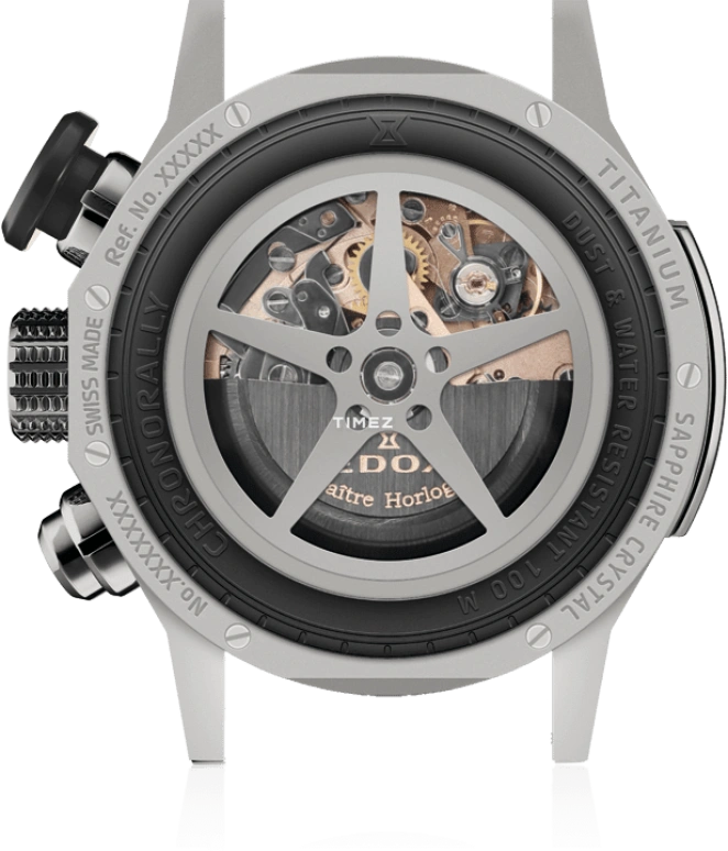 EDOX,Chronorally 45mm,45mm,Titanium,Black,Salmon,Automatic,Chronograph,Day,01129,01129-TNCA-BENO