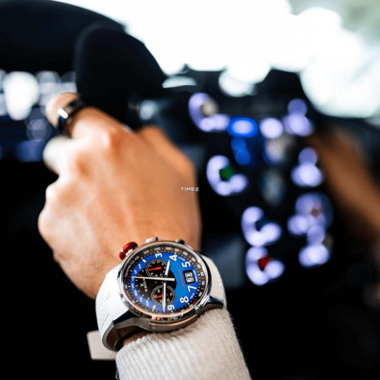 EDOX,Chronorally 48mm,48mm,Titanium,Blue,Black,Quartz,Chronograph,Date,Big Date,Retrograde,Sapphire,Round,38001,38001-TINR-BUDN