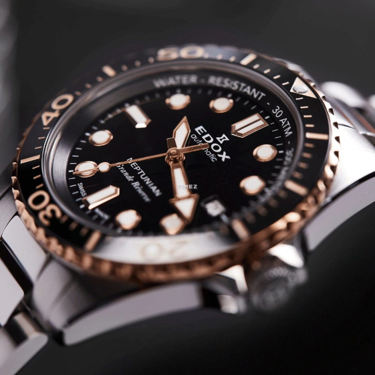 EDOX,Neptunian 42mm,42mm,Stainless Steel,Black,Automatic,Day,68hours,80801,80801-3NRM-NIR