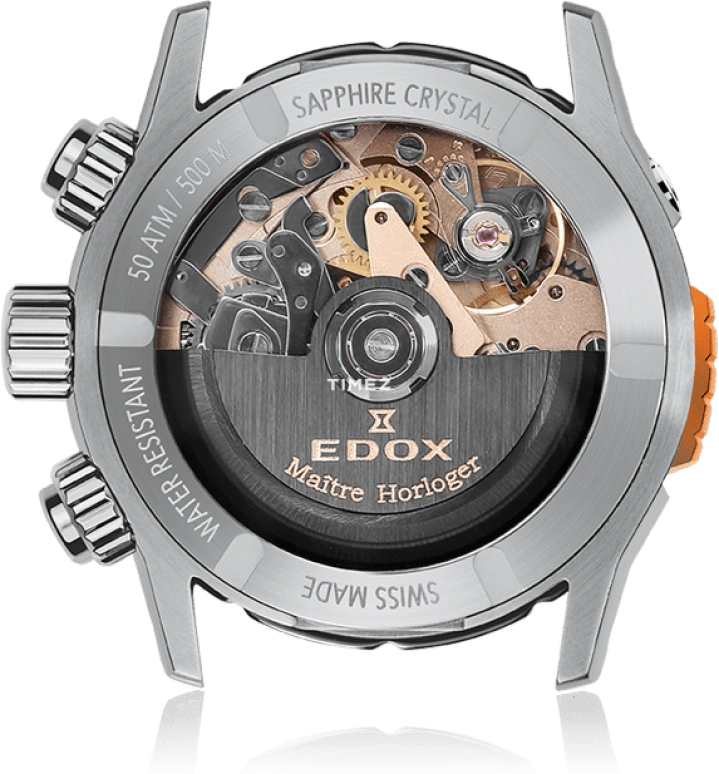 EDOX,CO-1 45mm,45mm,Stainless Steel,Blue,Automatic,Chronograph,Date,Day,01128,01128-3NOCA-BUIDN