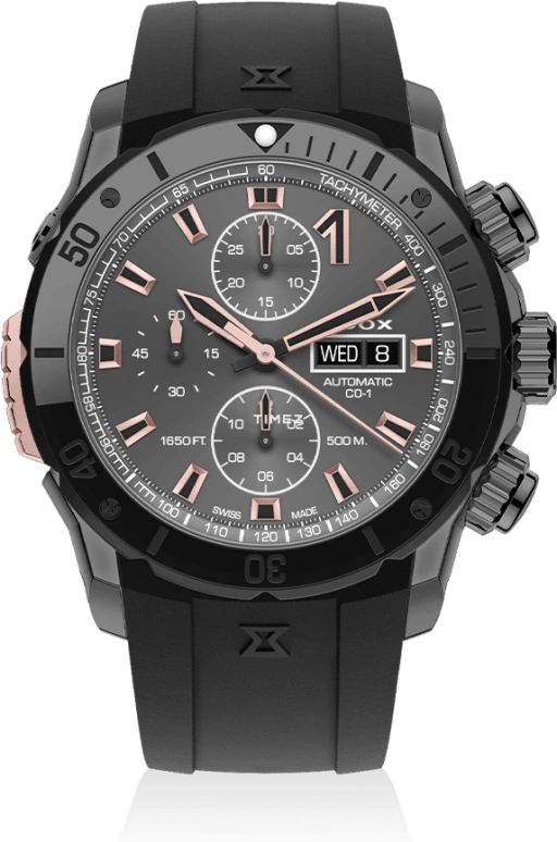 EDOX,CO-1 45mm,45mm,Stainless Steel,Grey,Automatic,Chronograph,Date,Day,01128,01128-37GNRCA-GNR