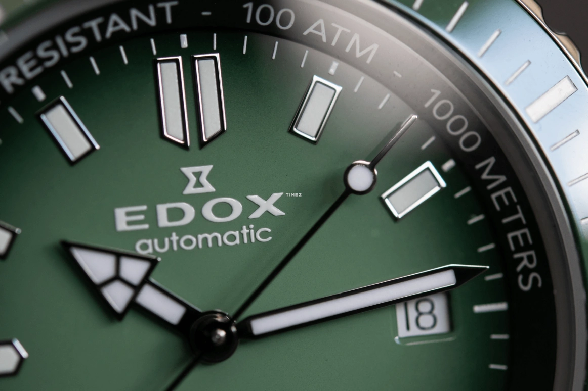 EDOX,Neptunian 44mm,44mm,Stainless Steel,Green,Automatic,Day,41hours,80120,80120-3VM-VDN1
