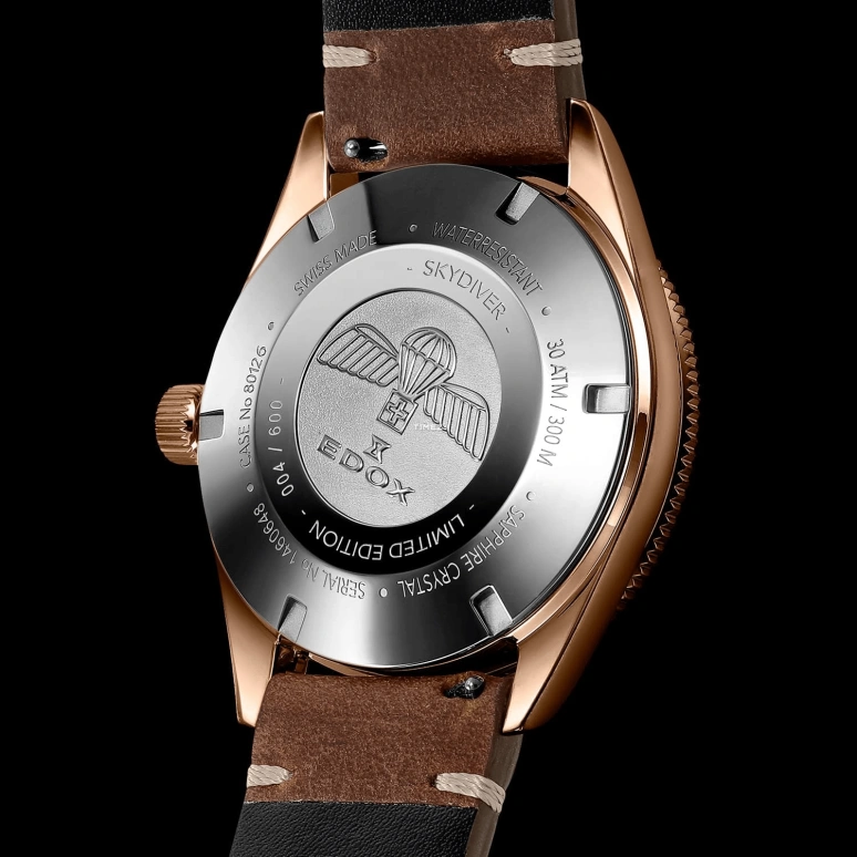 EDOX,Skydiver 42mm,42mm,Bronze,Blue,Automatic,Day,41hours,80126,80126-BRN-BUIDR
