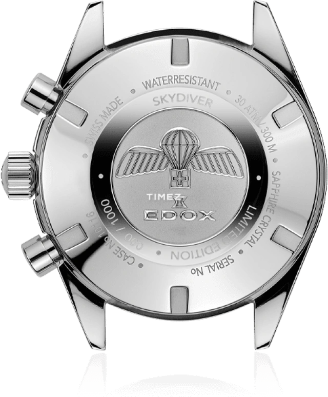 EDOX,Skydiver 40mm,40mm,Stainless Steel,Grey,Quartz,Chronograph,Sapphire,10116,10116-3-GRIDN