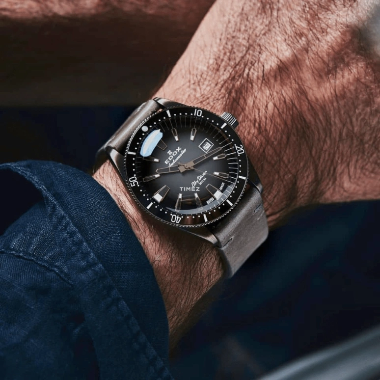 EDOX,Skydiver 42mm,42mm,Stainless Steel,Grey,Automatic,Day,41hours,80126,80126-3VIN-GDN