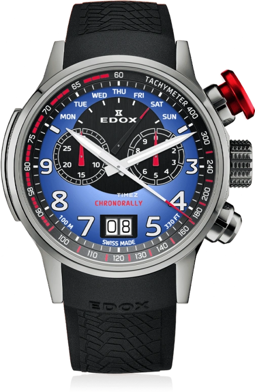 EDOX,Chronorally 48mm,48mm,Titanium,Blue,Black,Quartz,Chronograph,Date,Big Date,Retrograde,Sapphire,Round,38001,38001-TINR-BUDN
