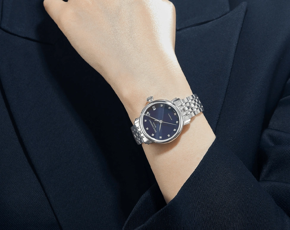 Emile Chouriet,LAC LÉMAN 30mm,30mm,Stainless Steel,Blue,Automatic,Day,Sapphire,Crystal Glass,01,01.1168.L30.6.6.97.6