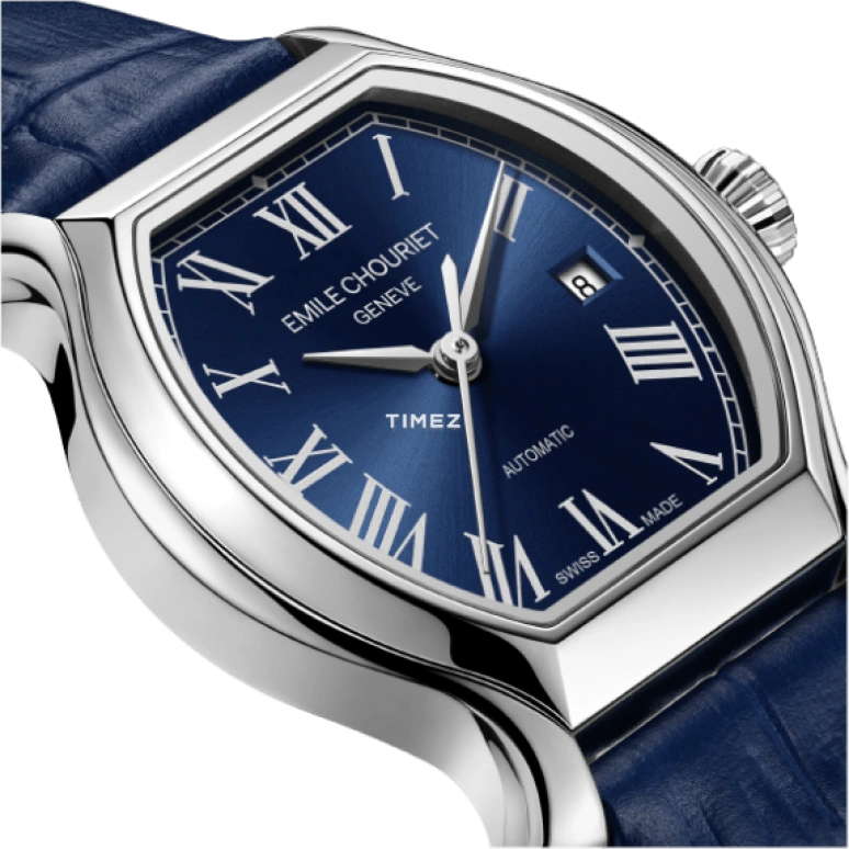Emile Chouriet,CONTEMPORARY LUXURY 27mm,27mm,Stainless Steel,Blue,Automatic,Day,Sapphire,Crystal Glass,19,19.1136.L.6.6.95.2
